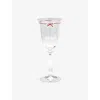Anna + Nina Bistro Bow-print Crystalline-glass Wine Glass 8.5cm In Glass