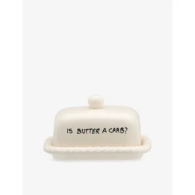 Anna + Nina Black Is Butter A Carb Ceramic Butter Dish In Neutral