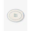 Anna + Nina Blue Sardine Earthenware Serving Platter In Blue