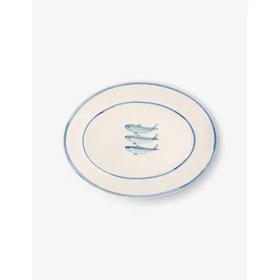 Anna + Nina Blue Sardine Earthenware Serving Platter