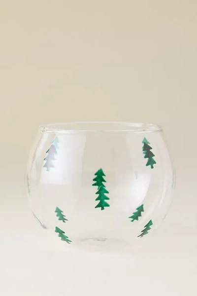 Anna + Nina Christmas Forest Tealight Holder In Green