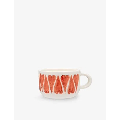 Anna + Nina Classic Love Ceramic Cappuccino Mug 10cm In White