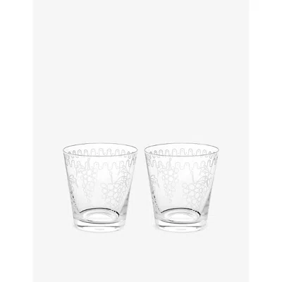 Anna + Nina Grapevine Water Glasses Set Of Two In Transparent