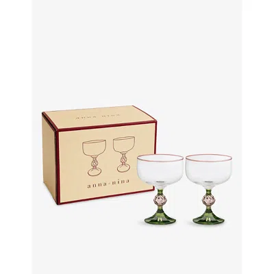 Anna + Nina Evy Cocktail Glasses Set Of Two In Multi