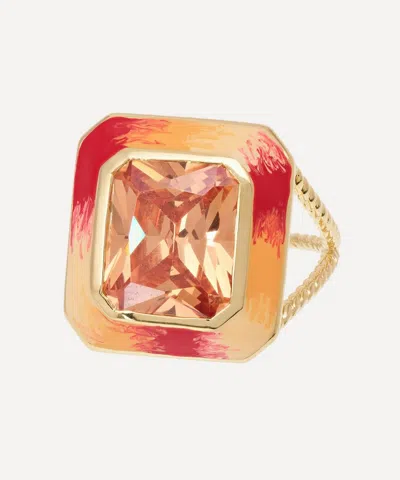 Anna + Nina Gold-plated Alba Rosso Ring In Metallic