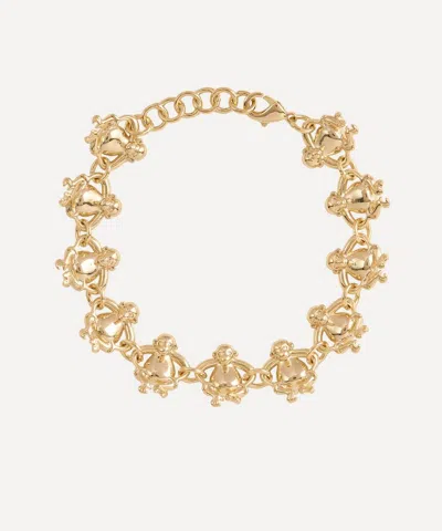 Anna + Nina Gold-plated Monkey Loop Bracelet In Orange