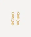 Anna + Nina Gold-plated Monkey Loop Stud Earrings In Purple