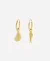 Anna + Nina Gold-plated Sardine And Mussel Earrings In Gold