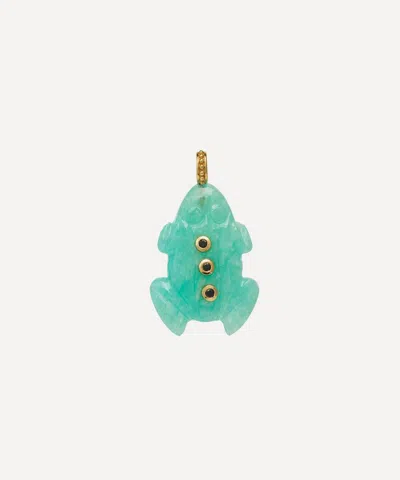Anna + Nina Gold-plated Amazonite Hopper Charm In Turquoise