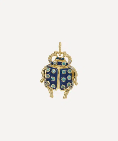 Anna + Nina Gold-plated Bugging You Charm In Black