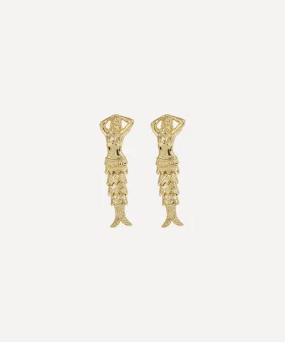 Anna + Nina Gold-plated Mermaid Stud Earrings