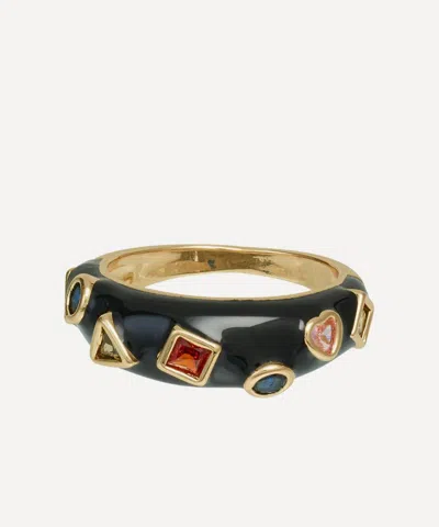 Anna + Nina Gold-plated Retro Prism Ring