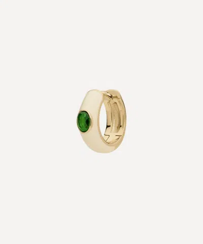 Anna + Nina Gold-plated Single Leafy Huggie Earring