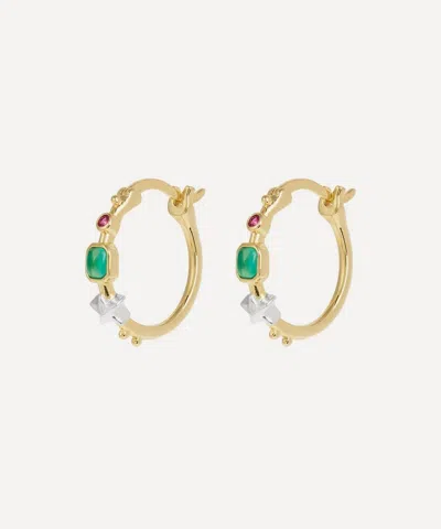 Anna + Nina Gold-plated Small Storybook Hoop Earrings