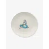 Anna + Nina White Alice In Wonderland Stoneware Dessert Plate In White