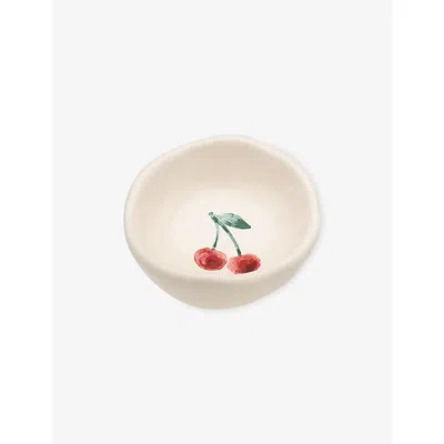 Anna + Nina Multi Cherry Ceramic Trinket Dish 7cm In Neutral