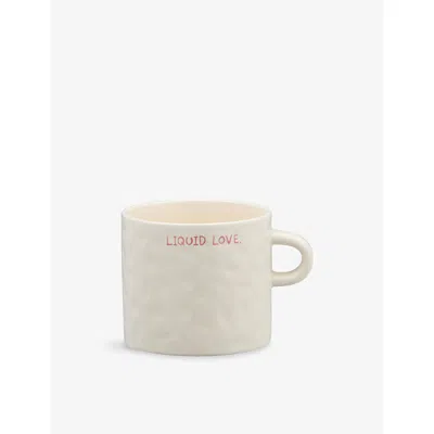 Anna + Nina Multi Liquid Love Ceramic  Mug 10.5cm In White