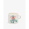Anna + Nina Multi Mistletoe Mug Earthenware Mug 13cm In Multi