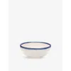 Anna + Nina Multicoloured Crevette Contrast-stripe Earthenware Tapas Bowl 10.5cm In Multicoloured