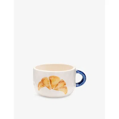 Anna + Nina Multicoloured Croissant Cappuccino Earthenware Mug