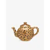 Anna + Nina Leopard Earthenware Teapot Multicoloured In Multicoloured