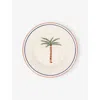 Anna + Nina Multicoloured Palm Tree Earthenware Breakfast Plate In Multicoloured