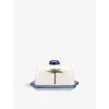 Anna + Nina Multicoloured Palm Tree Earthenware Butter Dish In Multicoloured