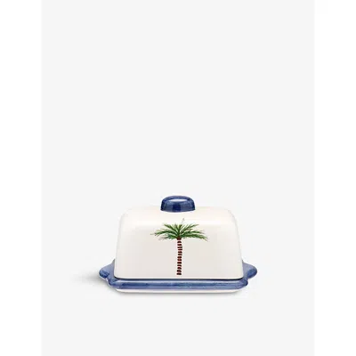 Anna + Nina Multicoloured Palm Tree Earthenware Butter Dish
