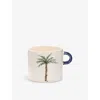 Anna + Nina Multicoloured Palm Tree Earthenware Mug In Multicoloured