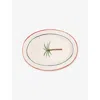 Anna + Nina Multicoloured Palm Tree Earthenware Serving Platter In Multicoloured