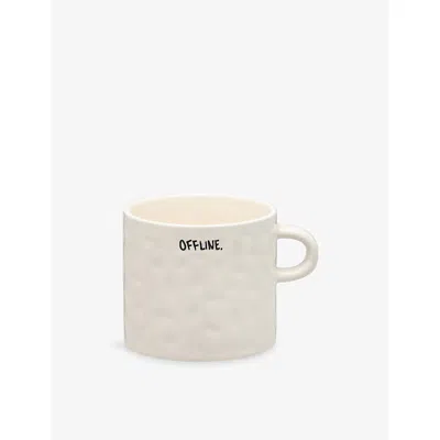 Anna + Nina Black Offline Textured Ceramic Mug 9cm In Neutral
