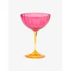 Anna + Nina Jazzy Rippled Champagne Glass 23cm In Red
