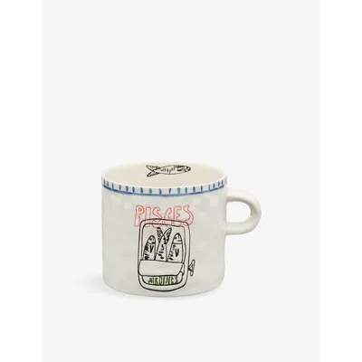 Anna + Nina Pisces Zodiac Stoneware Mug 500ml In Multi