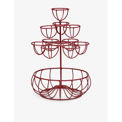 Anna + Nina Red Eggy Delight Metal Egg Stand In Pink
