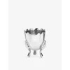 Anna + Nina Rgent Brass Egg Cup In Silver