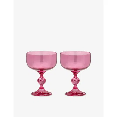Anna + Nina Rose Cocktail Glass Set Of Two In Pink