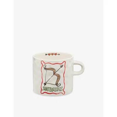 Anna + Nina Sagittarius Zodiac Stoneware Mug 500ml In White