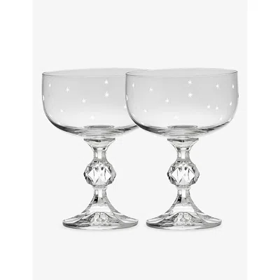 Anna + Nina Starry Eve Cocktail Glasses Set Of Two White In Transparent