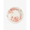 Anna + Nina Red Whimsical Rose Earthenware Breakfast Plate In Red