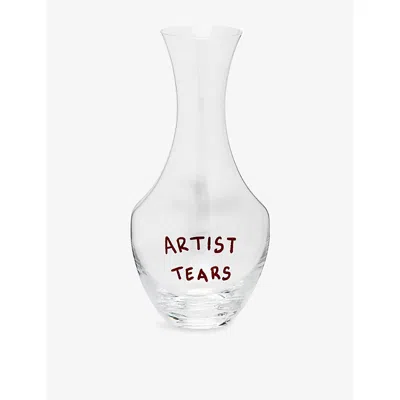 Anna + Nina White Artist Tears Glass Carafe In Transparent