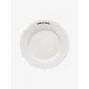 Anna + Nina Drama Queen Ceramic Plate 22cm White In White