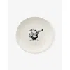 Anna + Nina White Rabbit Dlight Stoneware Dessert Plate In White