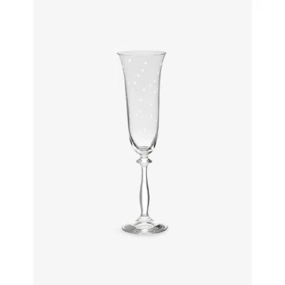 Anna + Nina White Starry Eve Glass Champagne Flute In Transparent