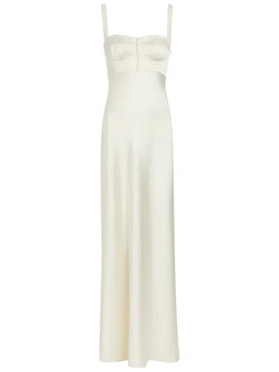 Anna October Aglaya Satin Maxi Dress In White