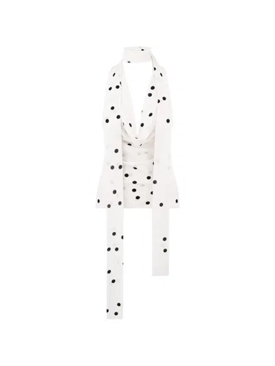 Anna October Agnes Polka-dot Top In White