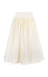 Anna October Aimon Satin Midi Skirt In Ivory