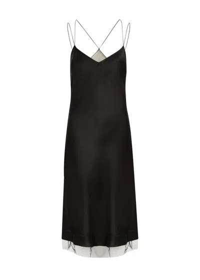 Anna October Antea Cut-out Satin Midi Dress In Black