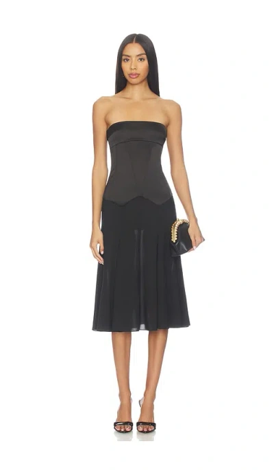 Anna October Ariella Midi Dress In Black