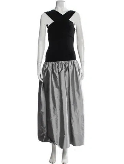 Pre-owned Anna October Asymmetrical Long Dress In Grey