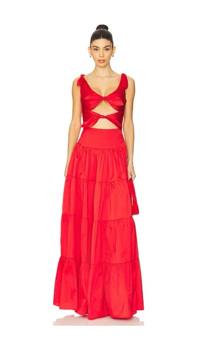 Anna October Aymie Maxi Dress In 红色